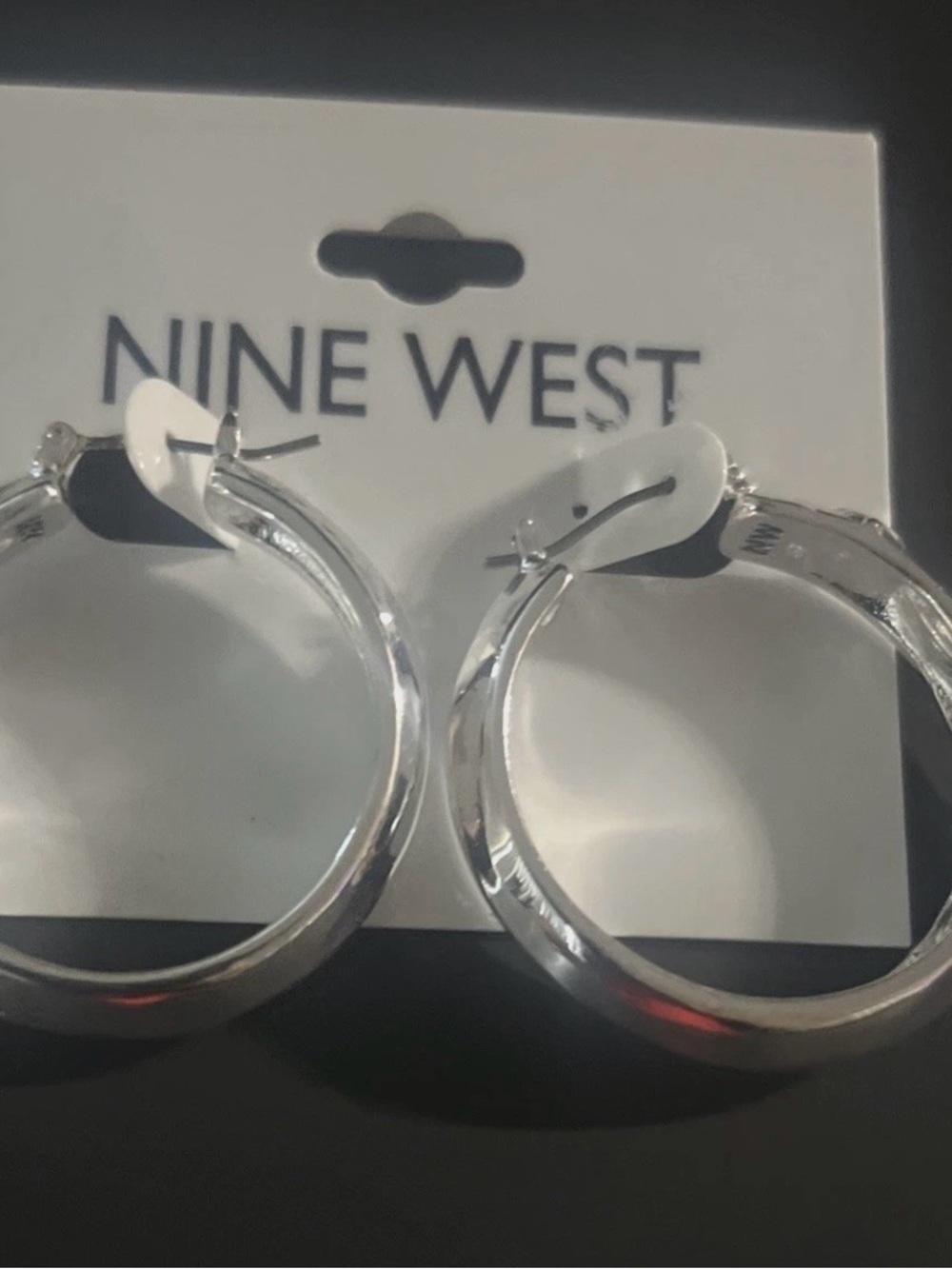 Nine West Silver Shiny Hoop Earrings